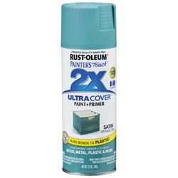 Rust-Oleum Painters Touch 2X Ultra Cover 334090 Spray Paint, Satin, Vintage Teal, 12 oz, Aerosol Can 
