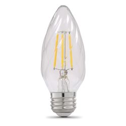Feit Electric BPF1560/827/FILED LED Bulb, Decorative, F15 Lamp, 60 W Equivalent, E26 Lamp Base, Dimmable, Clear, Pack of 6 