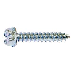 Midwest Fastener 02923 Screw, #8 Thread, 1/2 in L, Coarse Thread, Hex, Slotted Drive, Self-Tapping, Sharp Point, Steel 