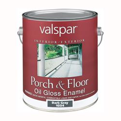Valspar 027.0001034.007 Porch and Floor Enamel Paint, High-Gloss, Dark Gray, 1 gal, Pack of 2 