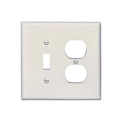 Eaton Wiring Devices PJ18W Combination Wallplate, 4-7/8 in L, 4-15/16 in W, 2 -Gang, Polycarbonate, White 