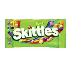Skittles SSKIT24 Candy, Assorted Fruits, Sour Flavor, 1.8 oz Bag, Pack of 24 