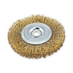 Vulcan 322551OR Wire Wheel Brush with Hole, 4 in Dia, 5/8 in Arbor Hole, 1/2 in Adapter Ring Arbor/Shank 