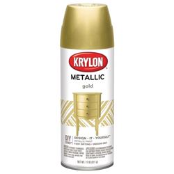 Krylon K01706007 Metallic Spray Paint, Metallic, Gold, 12 oz, Can 