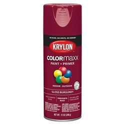 Krylon K05508007 Enamel Spray Paint, Gloss, Burgundy, 12 oz, Can 