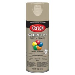 Krylon K05526007 Enamel Spray Paint, Gloss, Khaki, 12 oz, Can 