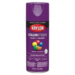 Krylon K05536007 Enamel Spray Paint, Gloss, Plum, 12 oz, Can 