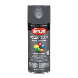 Krylon K05539007 Enamel Spray Paint, Gloss, Smoke Gray, 12 oz, Can 