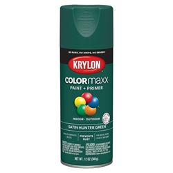 Krylon K05563007 Enamel Spray Paint, Satin, Hunter Green, 12 oz, Can 