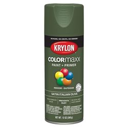 Krylon K05566007 Enamel Spray Paint, Satin, Italian Olive, 12 oz, Can 