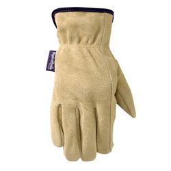 HydraHyde 1003M Gloves, Womens, M, 7 to 7-1/2 in L, Keystone Thumb, Elastic Cuff, Cowhide Leather, Timber 