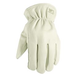 Wells Lamont 1171M Work Gloves, Mens, M, 8 to 8-1/2 in L, Keystone Thumb, Elastic Cuff, Cowhide Leather, White 