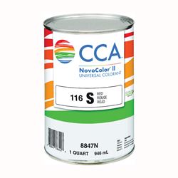 CCA NovoColor II Series 076.008847N.005 Universal Colorant, Fast Red, Liquid, 1 qt 