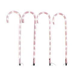 Hometown Holidays 19459 Pre-Lit Candy Cane Decor, Pack of 8 