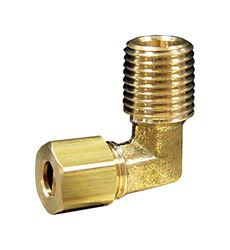 JMF 5/16 in. Dia. x 1/8 in. Dia. Compression To MPT To Compression 90 deg. Yellow Brass Elbow 