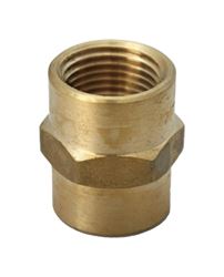 JMF 3/8 in. FPT x 1/4 in. Dia. FPT Yellow Brass Reducing Coupling 