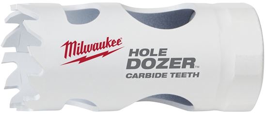 Milwaukee Hole Dozer 49-56-0707 Hole Saw, 1 in Dia, 1.7 in D Cutting, 3/8 in Arbor, 4 TPI, Carbide Cutting Edge