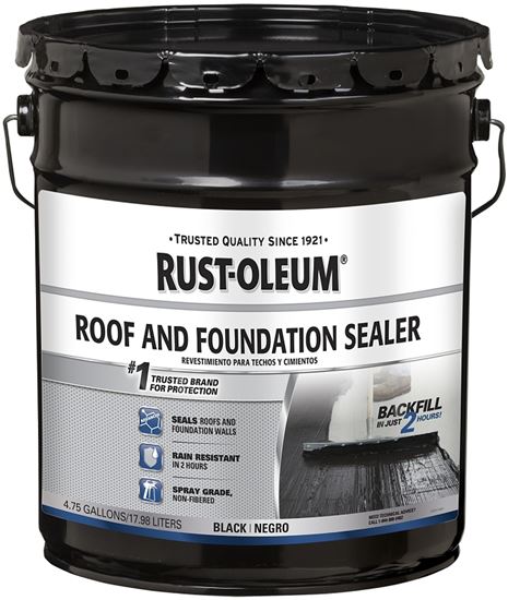 RUST-OLEUM 347434 Roof and Foundation Sealer, Black, 4.75 gal Pail, Liquid