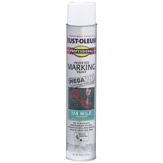 Professional 350997 Inverted Marking Spray Paint, Flat/Semi-Gloss, White, 26 oz, Can