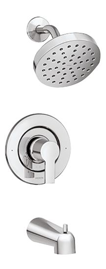 Moen Rinza Posi-Temp Series 82628 Tub and Shower Faucet, Single Function Showerhead, 1.75 gpm Showerhead, 1-Handle