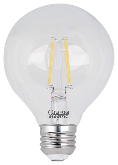Feit Electric BPG2560/827/LED/CAN LED Bulb, Globe, G25 Lamp, 60 W Equivalent, E26 Lamp Base, Dimmable, Clear