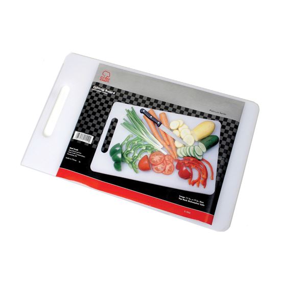 Chef Craft 21553 Cutting Board, 13 in L x 8 in W, Plastic, White