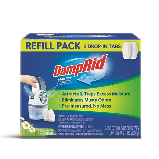Damprid Moisture Absorber, Fresh Scent, Refill Pack - 2 pack, 15.87 oz refill tabs