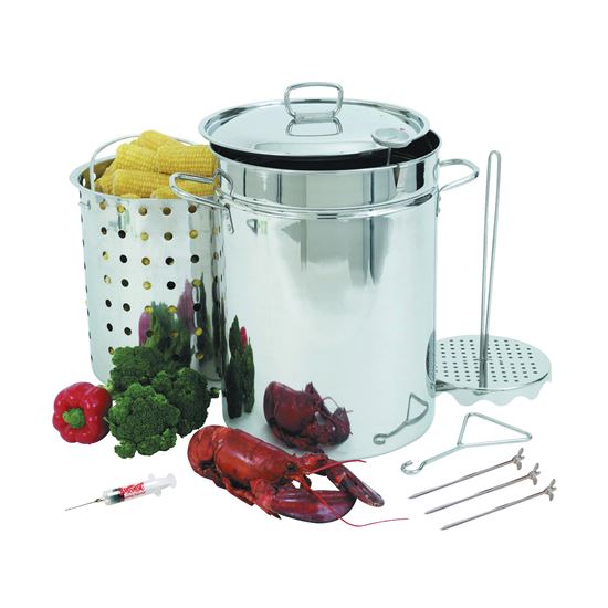 Bayou Classic 32-Quart Stainless Steel Stock Pot and Basket in the Cooking  Pots department at