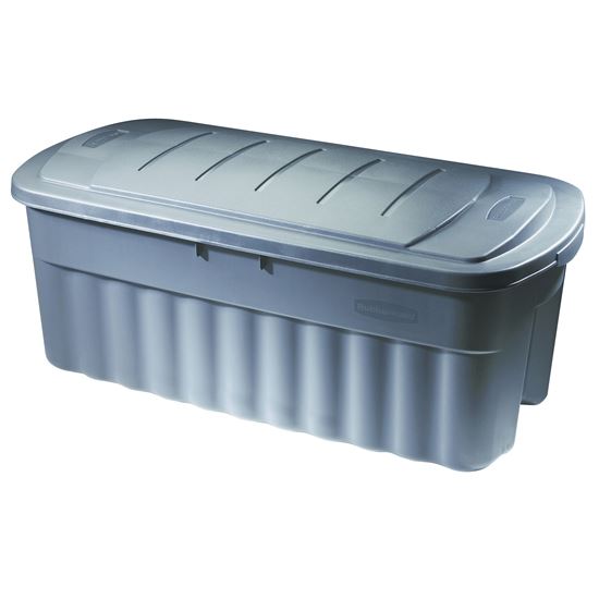 Rubbermaid Roughneck RMRT500000 Jumbo Storage Box, Polyethylene, Blue, 42.7  in L, 21.4 in W, 18 in H 4 Pack #VORG6263362, RMRT500000