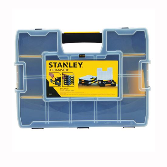 Stanley STST14027 Tool Organizer, 13 in W, 3.4 in H, 15-Compartment,  14-Drawer, Plastic, Black/Yellow #VORG6375380, STST14027