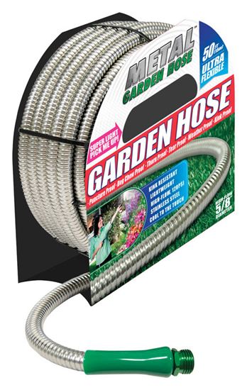 Metal Garden Hose As Seen on TV 5/8 in. Dia. x 50 ft. L Garden Hose Kink  Resistant #VSHE6473375, 380