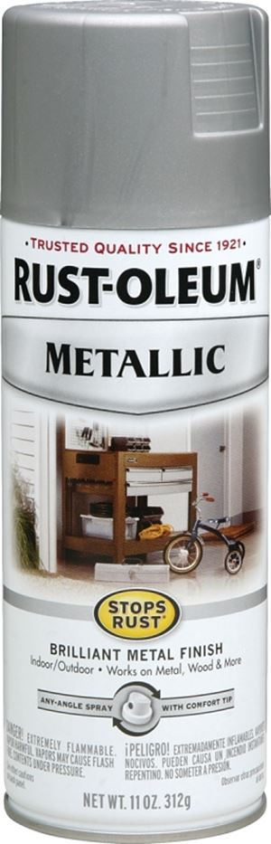 Rust-Oleum 7277830 Rust Preventative Spray Paint, Metallic, Matte Nickel, 11 oz, Can