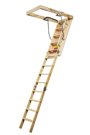 American Stairways Husky 655 Series 6225489 Disappearing Stairway, 8 ft 9 in H Ceiling, 11-Step, 300 lb, 1 ft W Step, 1/EA