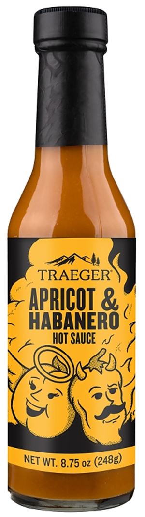 Traeger HOT003 Hot Sauce, Apricot, Habanero Flavor, 8.75 oz Bottle, Pack of 12