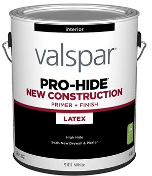 Valspar PRO-HIDE 91111 Series 028.0091111.007 Interior New Construction Primer, White, 1 gal, Metal Pail, Pack of 4