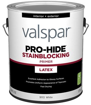 Valspar Pro-Hide 91113 028.0091113.007 Stainblocking Primer, White, 1 gal, Metal Pail, Pack of 4