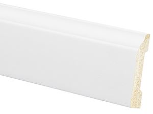 Inteplast Group 633 56330800032 Base Moulding, 8 ft L, 3-3/16 in W, 3/8 in Thick, Polystyrene, Crystal White, Pack of 12