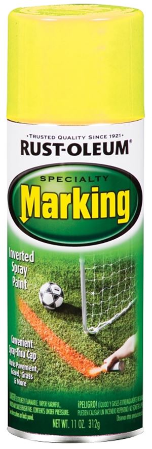 Rust-Oleum 1997830 Inverted Marking Spray Paint, Flat, Bright Yellow, 11 oz, Can