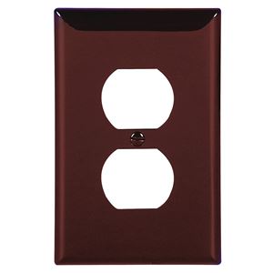 Eaton Wiring Devices 5132B-BOX Receptacle Wallplate, 4-1/2 in L, 2-3/4 in W, 1 -Gang, Nylon, Brown, High-Gloss, Pack of 15