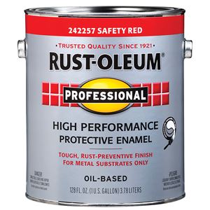 RUST-OLEUM PROFESSIONAL 242257 Enamel, Gloss, Safety Red, 1 gal Can, Pack of 2