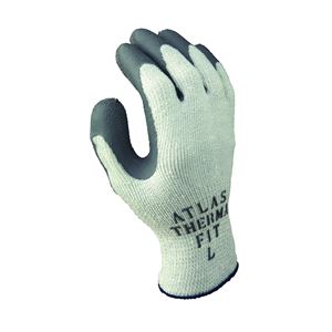 Showa ThermaFit 451XL-10.RT Work Gloves, Unisex, XL, 10 in L, Knit Wrist Cuff, Rubber, Dark Gray