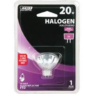 Feit Electric BPFTD Halogen Bulb, 20 W, G4 Lamp Base, MR11 Lamp, 3000 K Color Temp, 3000 hr Average Life, Pack of 6