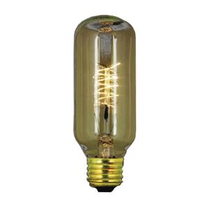 Feit Electric BP40T14/RP Incandescent Bulb, 40 W, T14 Lamp, Medium E26 Lamp Base, 75 Lumens, 2200 K Color Temp