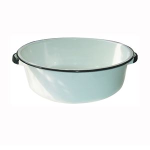 11.4 QT White Plastic Rectangular Dish Pan, 14.45 x 12.55 x 5.67, Pack  of 2
