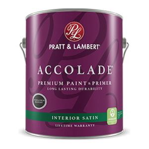Pratt & Lambert Accolade Z4700 0000Z4780-16 Paint and Primer, Satin, Bright White Base, 124 oz 4 Pack