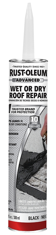 RUST-OLEUM 347418 Wet Roof Repair, Black, Liquid, 10.1 oz Cartridge