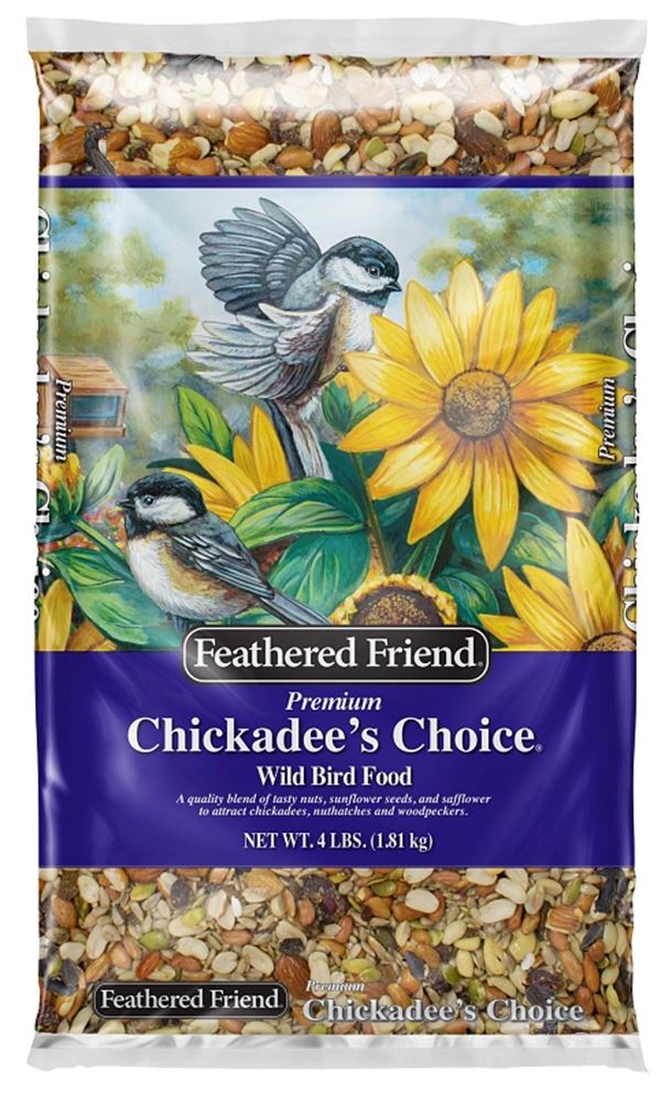 Feathered Friend Chickadee's Choice Series 14171 Wild Bird Food, Premium, 4 lb Bag