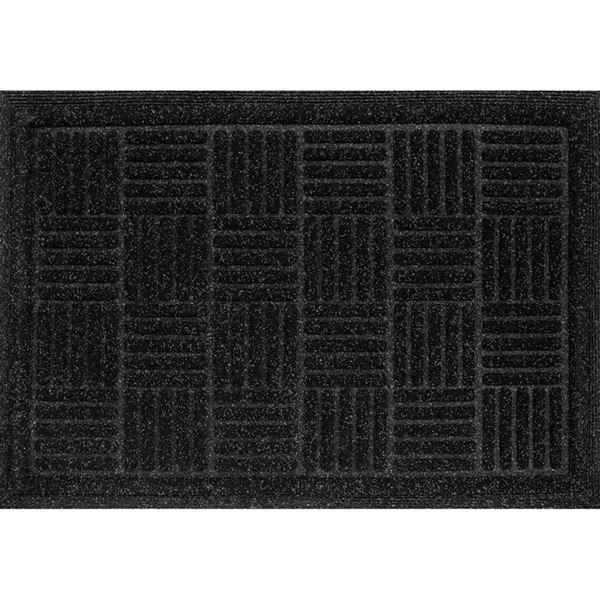 Multy Home MT5001431 Door Mat, 36 in L, 48 in W, Contours Pattern, Polypropylene/Rubber Surface, Charcoal