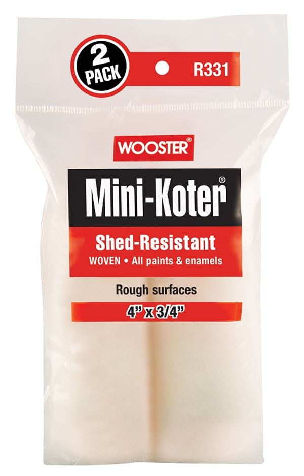 WOOSTER MINI-KOTER R329-6 Mini-Roller Cover, 3/4 in Thick Nap, 6 in L, Fabric Cover