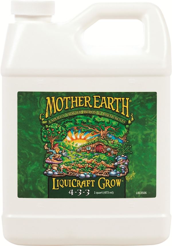 Mother Earth HGC733932 LiquiCraft Grow Plant Fertilizer, 1 qt, Liquid, 4-3-3 N-P-K Ratio